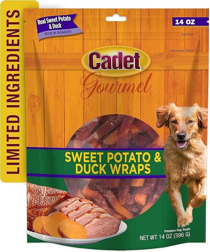 Cadet Gourmet Sweet Potato & Chicken Wraps Limited-Ingredient Dog Chews, Healthy and Natural Training Treats for Small and Large Dogs, 14 oz