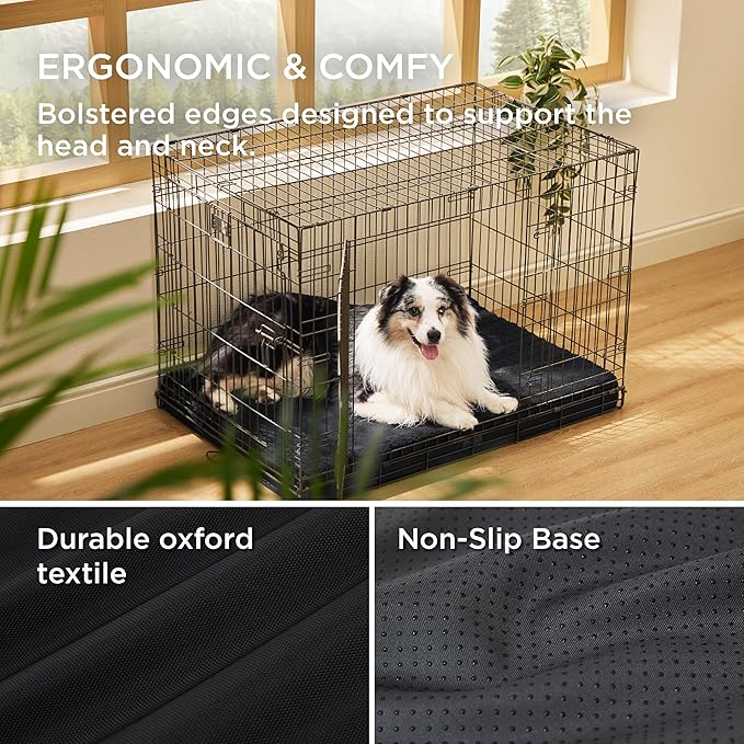 Bedsure Large Dog Bed for Crate - Orthopedic Waterproof Puppy Beds with Removable Washable Cover, Egg Crate Foam Pet Mat, Suitable for Pet Up to 90 lbs