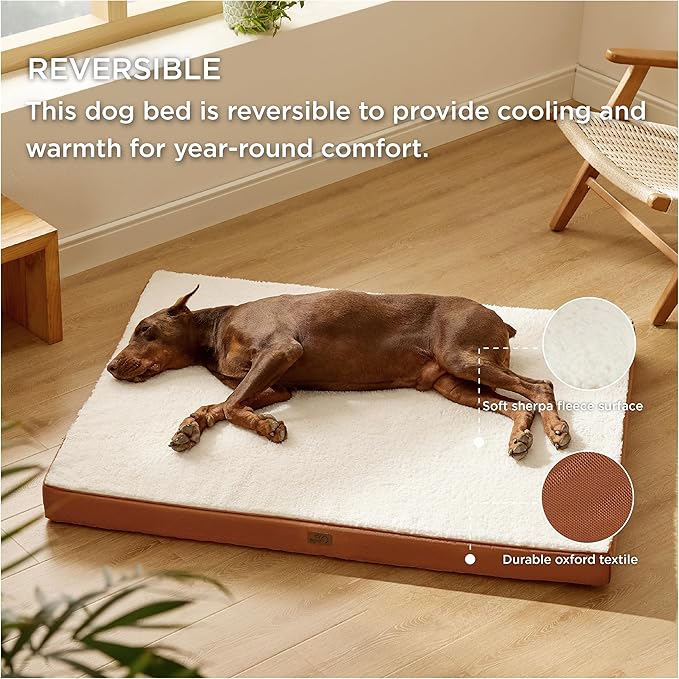 Bedsure XXL Dog Bed for Large Dogs - Orthopedic Waterproof Giant Pet Beds with Removable Washable Cover, Jumbo Egg Crate Foam Mat, Suitable for Pet Up to 150 lbs