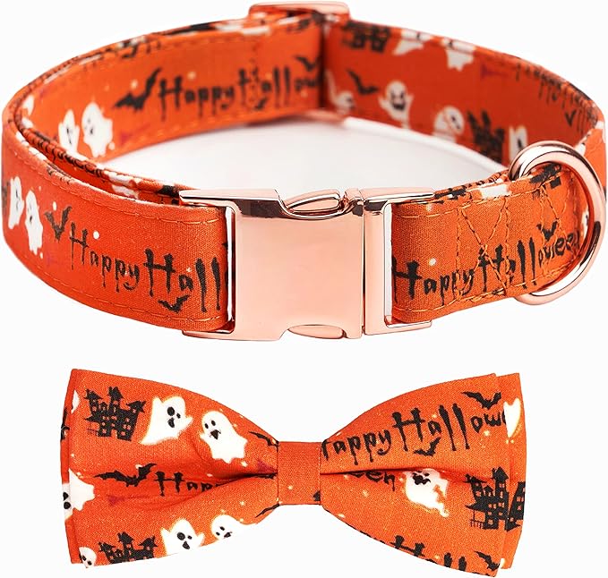 Adjustable Bow Tie Dog Collar Printed Cute Patterns Spring Summer Soft Pet Collars for Small Medium Large Dogs