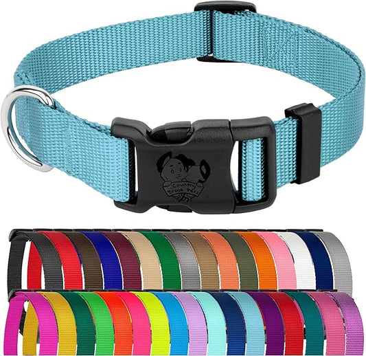 Country Brook Petz - American-Made Dog Collar for Large, Medium, and Small Dogs and Puppies - Deluxe Heavy Duty Nylon in 33 Dazzling Colors (Large, 1 Inch Wide, Ocean Blue)