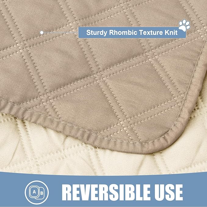 Smiry Waterproof Dog Blanket, Reversible Dog Bed Cover Pet Blanket, Soft Pet Couch Covers for Sofa Washable, Bed Couch Sofa Furniture Protector for Puppy Cat Kids (82"x120", Taupe/Beige)