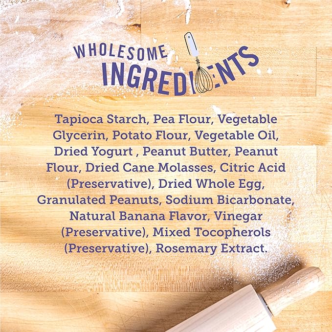 Three Dog Bakery Grain-Free “Woof”ers, Peanut Butter & Banana Flavor – Grain-Free Dog Treat, Cookies for Dog Training Treats, Puppy Treats with Real Ingredients