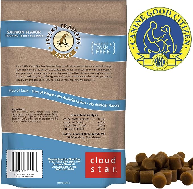 Cloud Star Tricky Trainers Chewy Dog Treats – Whole Grain Soft for Training, 14 Ounce (Pack of 2)