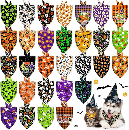 30 Pcs Dog Bandanas Bulk Adjustable Triangle Dog Scarves Puppy Bandanas Pet Neckerchief Washable Holiday Dog Bandana for Small Medium Large Dog Pet Grooming Accessories