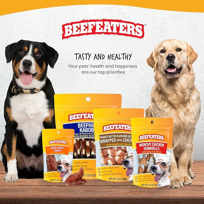 Dog Treats - Sweet Potato Wrapped with Chicken 4.25oz, Case of 6 | Dog Food No Corn/Wheat/Soy/Gluten | Low Fat, Grain-Free, Training & Rewards | Dog Training Treats For All Dog Sizes | BEEFEATERS