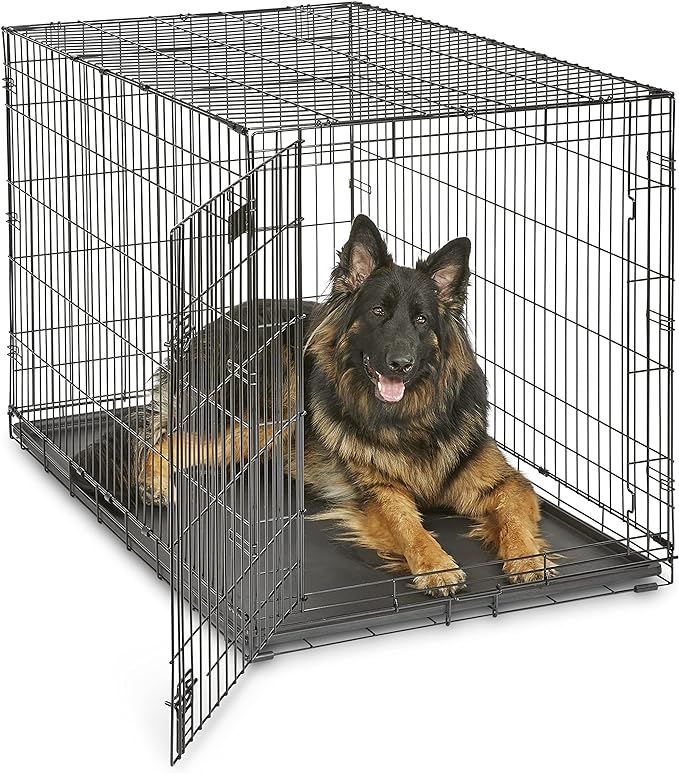 MidWest Homes for Pets Newly Enhanced Single & Double Door iCrate Dog Crate, Includes Leak-Proof Pan, Floor Protecting Feet, Divider Panel & New Patented Features