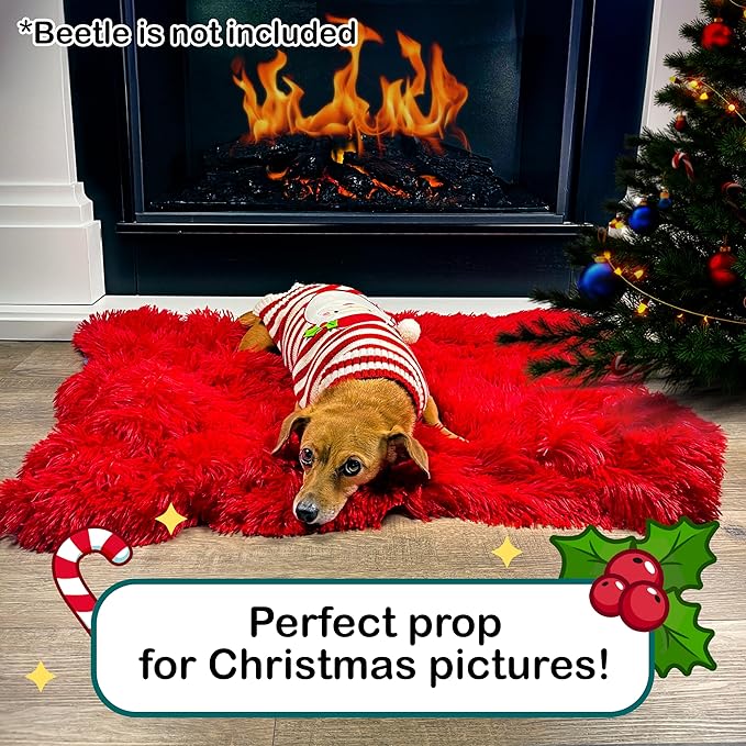 Santa's Helpers Bedding Set - Soft Shag & Fleece Reversible Blanket, Plush Pillow, Cute Fitted Sheet for Comfort - Oeko-Tex 100 Certified, Safe & Gentle for Pets (Standard)