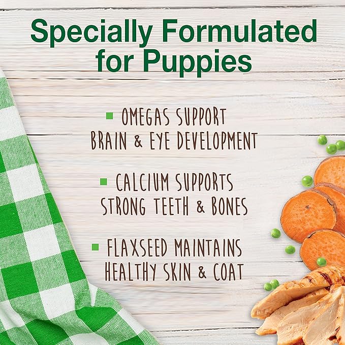 Nylabone Healthy Edibles Natural Puppy Chews Long Lasting Treats for Puppies, Turkey & Sweet Potato Flavor, X-Small/Petite (4 Count)