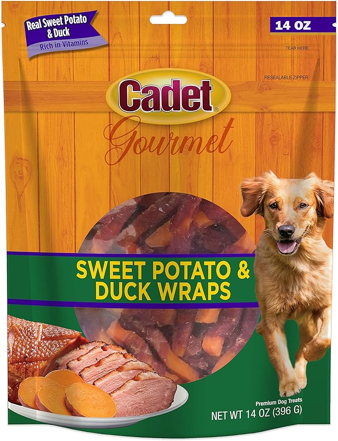 Cadet Gourmet Sweet Potato & Chicken Wraps Limited-Ingredient Dog Chews, Healthy and Natural Training Treats for Small and Large Dogs, 14 oz