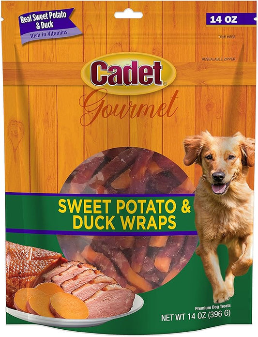 Cadet Gourmet Sweet Potato & Chicken Wraps Limited-Ingredient Dog Chews, Healthy and Natural Training Treats for Small and Large Dogs, 14 oz
