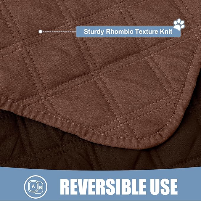 Smiry Waterproof Dog Blanket, Reversible Dog Bed Cover Pet Blanket, Soft Pet Couch Covers for Sofa Washable, Bed Couch Sofa Furniture Protector for Puppy Cat Kids (82"x82", Brown/Chocolate)