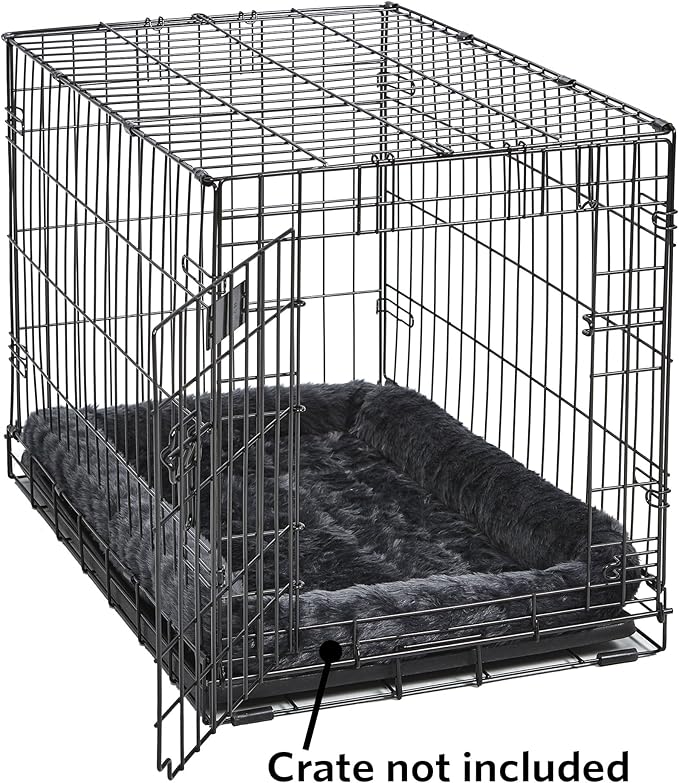 MidWest Homes for Pets Bolster Dog Bed 42L-Inch Gray Dog Bed w/Comfortable Bolster | Ideal for Large Dog Breeds & Fits a 42-Inch Dog Crate | Easy Maintenance Machine Wash & Dry