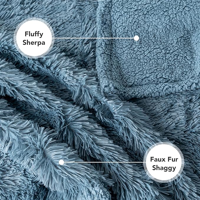PetAmi Waterproof Dog Blanket for Small Medium Dogs, Calming Fleece Cat Blanket, Couch Protector Washable Sherpa Faux Fur Pet Throw for Puppy, Soft Reversible 29x40 Light Blue