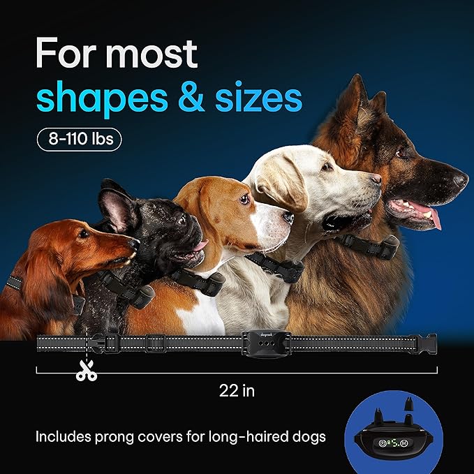 DogRook Rechargeable Dog Bark Collar - No Shock Training Smart Collar - Beep & Vibrating - Anti Bark Collar for Large Dog, Medium & Small Dog - No Shock Bark Collar - 12-110 lbs