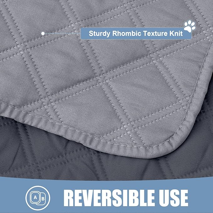 Smiry Waterproof Dog Blanket, Reversible Dog Bed Cover Pet Blanket, Soft Pet Couch Covers for Sofa Washable, Bed Couch Sofa Furniture Protector for Puppy Cat Kids (82"x120", Grey/Dark Grey)