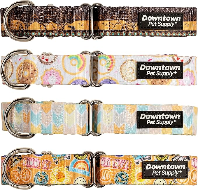 Downtown Pet Supply - Martingale Collar for Dogs - Dog Training Collar - Big, Wide & Thick Dog Collar - Escape-Proof, Weatherproof, Durable and Comfortable - Good Vibes - Medium Dog Collar