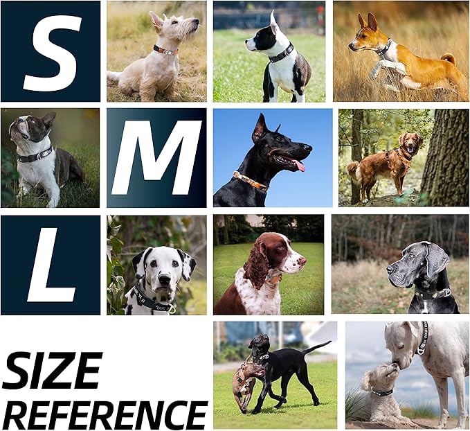 Soft Padded Dog Collar, Neck 16’’-25’’Adjustable Heavy Duty Collar with 3M Reflective Logo for Medium, Large Dogs, Camo Green, L