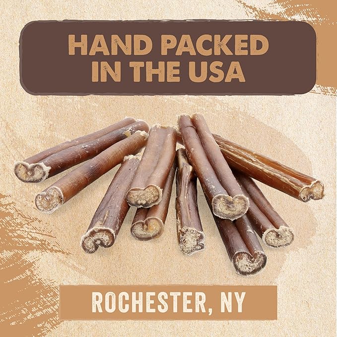 Mighty Paw Naturals 12" Bully Sticks for Dogs - Grass Fed Beef Chews. Dog Bully Sticks for Large Dogs, Medium and Small Breeds. Lower Odor Treats for Small Pets. Single Ingredient