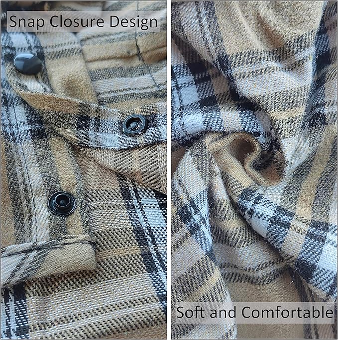 Soft Casual Dog Plaid Shirt,Gentle Dog Western Shirt Pet Clothes, Dog Cotton Shirt with Bow Tie for Wedding,Christmas Costumes (Medium, Dark Khaki)