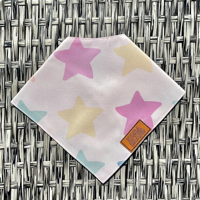 KonaBrandCo- Premium Handmade Dog Bandana | Dual Layered Silky Durable Polyester Fabric | Adjustable Fit Custom Shape- Won't Roll (Large, REESE)