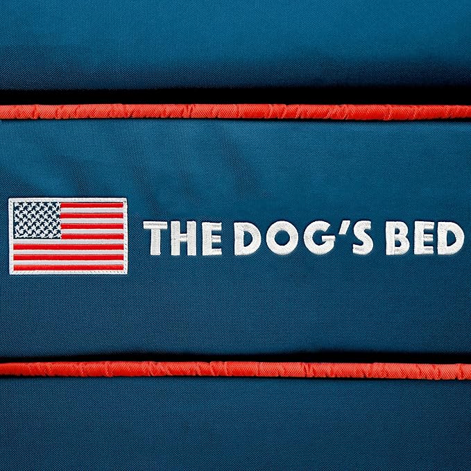 The Dog’s Bed Orthopedic Cooling Memory Foam Dog Bed, XXL Blue Oxford with Red Trim USA Flag Pain Relief for Arthritis, Hip & Elbow Dysplasia, Post Surgery, Supportive, Calming, Waterproof Washable