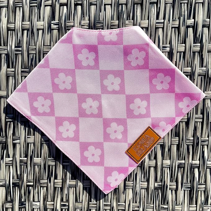 KonaBrandCo- Premium Handmade Dog Bandana | Dual Layered Silky Durable Polyester Fabric | Adjustable Fit Custom Shape- Won't Roll (Medium, BELLA)