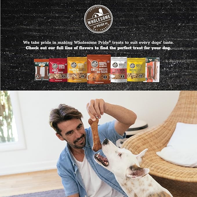Wholesome Pride Natural & Healthy Dog Chews 2Pk for Large Dogs, Bacon Flavor, Made in The USA