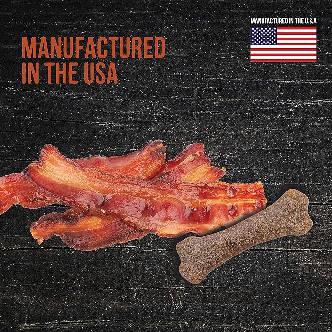 Wholesome Pride Natural & Healthy Dog Chews 2Pk for Large Dogs, Bacon Flavor, Made in The USA