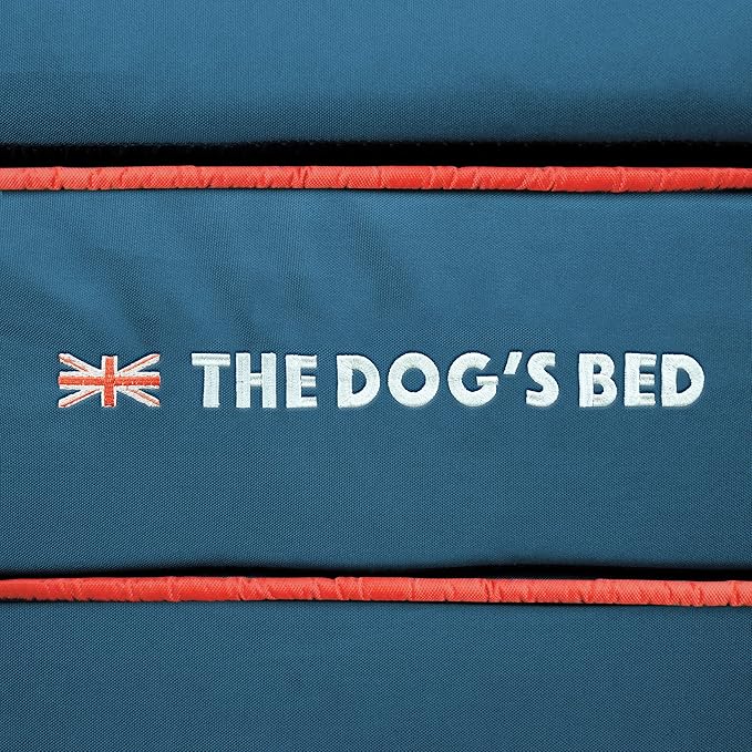 The Dog’s Bed Orthopedic Memory Foam Dog Bed, Large Blue Oxford with Red Trim UK Flag 40x25, Pain Relief for Arthritis, Hip & Elbow Dysplasia, Post Surgery, Supportive, Calming, Waterproof Washable