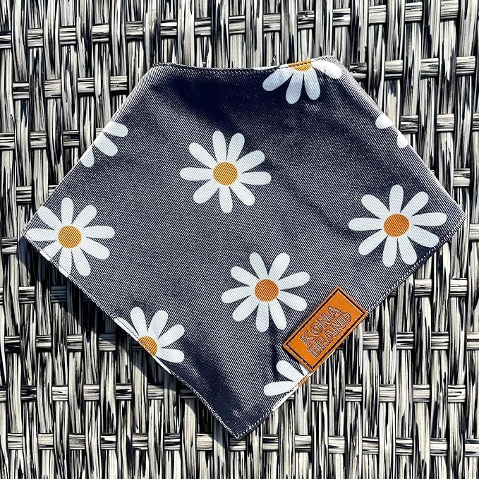 KonaBrandCo- Premium Handmade Dog Bandana | Dual Layered Silky Durable Polyester Fabric | Adjustable Fit Custom Shape- Won't Roll (Small, MIDNIGHT)