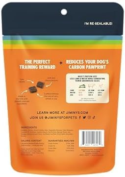 Jiminy's Chewy Cricket Training Treats for Dogs, Low Calorie, Hypoallergenic, Made in USA, 6oz, Pumpkin & Carrot (Pack of 1)