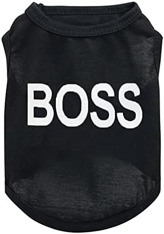 6 Pieces Dog Boy Summer Shirt Dog Black Shirts Sleeveless Printed Pet Shirt Puppy T-Shirt Breathable Puppy Vest Clothes Pet Apparel for Small to Medium Dog Puppy Cat