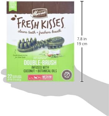 Merrick Fresh Kisses Natural Dental Chews Infused With Coconut And Botanical Oils For Medium Dogs 25-50 Lbs - 22 ct. Box