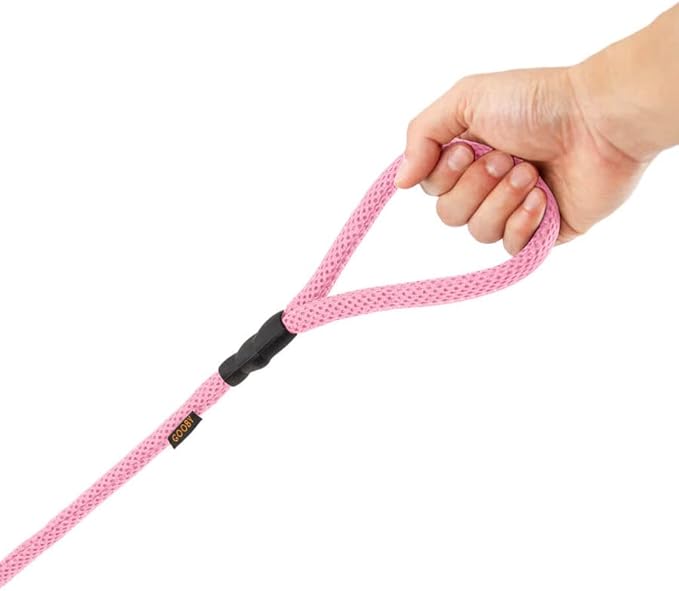 Gooby Mesh Leash - Pink, 4 FT - Breathable Mesh 4 Foot Leash for Small Dogs with Bolt Snap Clasp - On The Go Dog Leashes for Small, Medium, and Large Dogs