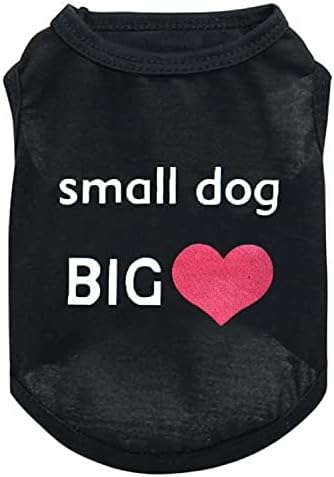 6 Pieces Dog Boy Summer Shirt Dog Black Shirts Sleeveless Printed Pet Shirt Puppy T-Shirt Breathable Puppy Vest Clothes Pet Apparel for Small to Medium Dog Puppy Cat