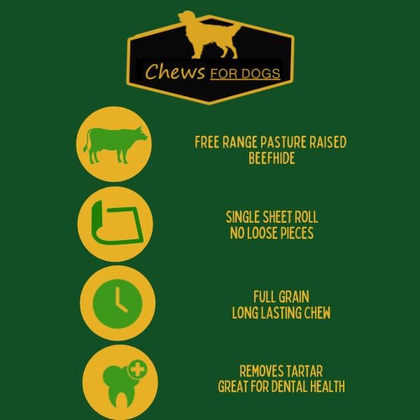 Chews for Dogs Retriever roll 7-8 Inches Extra Thick (40 Pack)