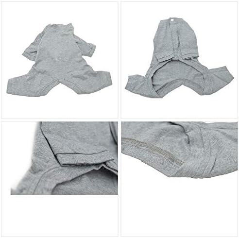 Lovelonglong Four Feet Dog Lightweight Pajamas, Pure Cotton Dog Jumpsuits 4 Legs Dog Onesies T-Shirt Stylish PJS Puppy Costume for Large Medium Small Dogs Gray XL