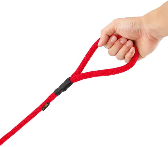 Gooby Mesh Leash - Red, 4 FT - Breathable Mesh 4 Foot Leash for Small Dogs with Bolt Snap Clasp - On The Go Dog Leashes for Small, Medium, and Large Dogs