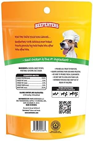 Dog Treats - Sweet Potato Wrapped with Chicken 4.25oz, Case of 6 | Dog Food No Corn/Wheat/Soy/Gluten | Low Fat, Grain-Free, Training & Rewards | Dog Training Treats For All Dog Sizes | BEEFEATERS