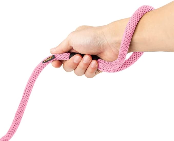 Gooby Mesh Leash - Pink, 4 FT - Breathable Mesh 4 Foot Leash for Small Dogs with Bolt Snap Clasp - On The Go Dog Leashes for Small, Medium, and Large Dogs