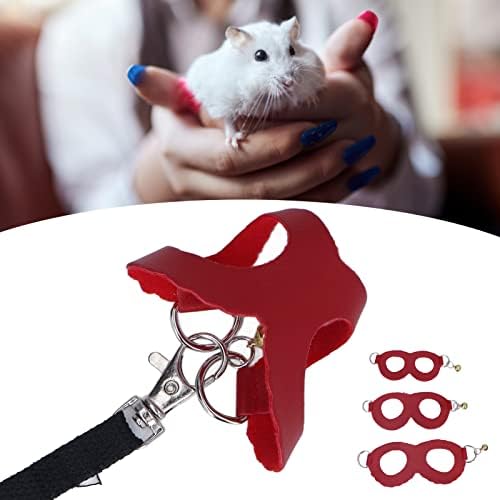Hamster Harness and Leash Set No Pulling Guinea Pig Striped Harness Hamster Harness Vest or Ferret, Iguana, Hamster, Bearded Dragon Red