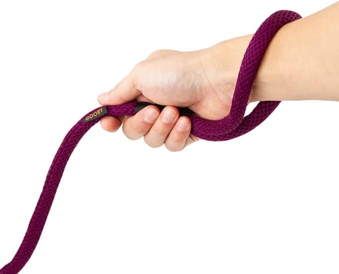 Gooby Mesh Leash - Purple, 4 FT - Breathable Mesh 4 Foot Leash for Small Dogs with Bolt Snap Clasp - On The Go Dog Leashes for Small, Medium, and Large Dogs