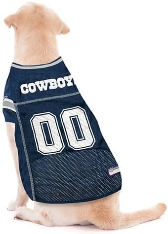 Pets First NFL Dallas Cowboys Dog Jersey, Size Large. Best Football Jersey Costume for Dogs & Cats. Licensed Jersey Shirt