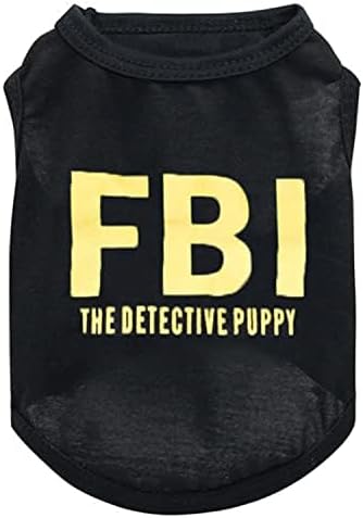 6 Pieces Dog Boy Summer Shirt Dog Black Shirts Sleeveless Printed Pet Shirt Puppy T-Shirt Breathable Puppy Vest Clothes Pet Apparel for Small to Medium Dog Puppy Cat