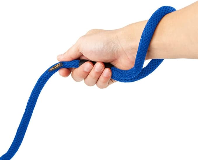 Gooby Mesh Leash - Blue, 4 FT - Breathable Mesh 4 Foot Leash for Small Dogs with Bolt Snap Clasp - On The Go Dog Leashes for Small, Medium, and Large Dogs