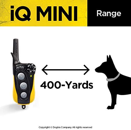 Dogtra IQ Mini Small Dog Remote Training System - 400 Yard Range Collar, Rechargeable Remote Trainer, Waterproof, Static, Vibration Pager Training with PetsTEK Dog Training Clicker