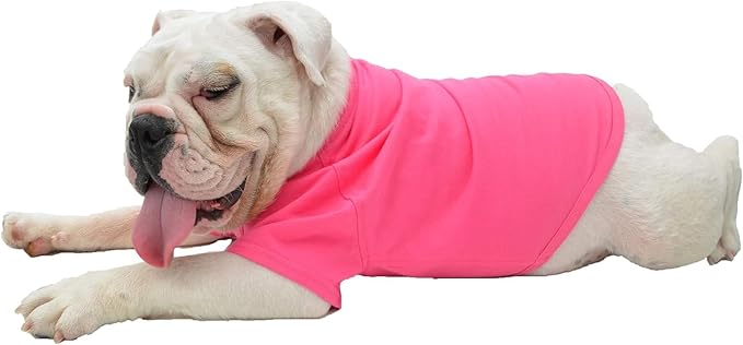 Lovelonglong Bulldog Clothes Dog Clothing Blank T-Shirt Tee Shirts for French Bulldog English Bulldog American Pit Bull Pugs 100% Cotton Skin Care Rose-red B-XL