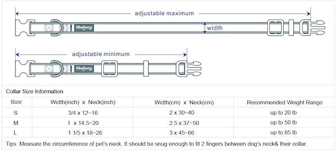 Blueberry Pet 7 Patterns Soft & Comfy Scottish Iconic Navy Blue & Red Plaid Padded Adjustable Dog Collar, Medium, Neck 14.5"-20"