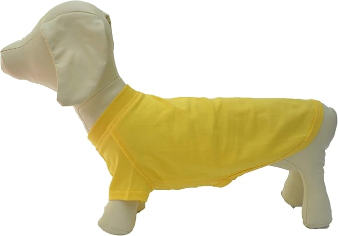 Lovelonglong 2019 Pet Clothing Dog Costumes Dachshund Clothes Blank T-Shirt Tee Shirts for Dachshund Dogs,Corgi 100% Cotton Yellow D-XL